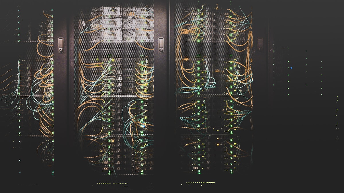 Network cables in a server rack
